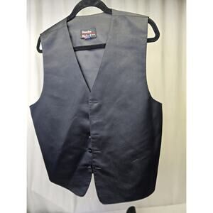 Michael Brandon Mens Suit Vest Size M Black Faux Pockets